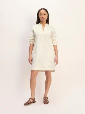 knee length dresses for ladies The Linen A-Line Midi Dress main image 0